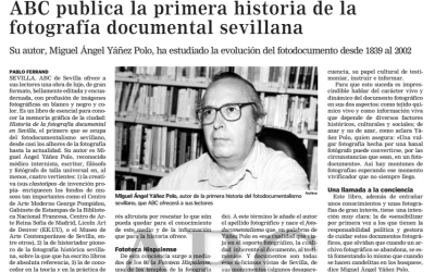 30 de junio de 2002: Artículo sobre la publicación Historia de la Fotografía Documental